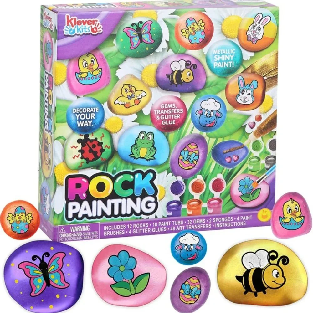 Klever Kits Rock Painting DIY Kit with Easter Theme - Picture 2 of 4
